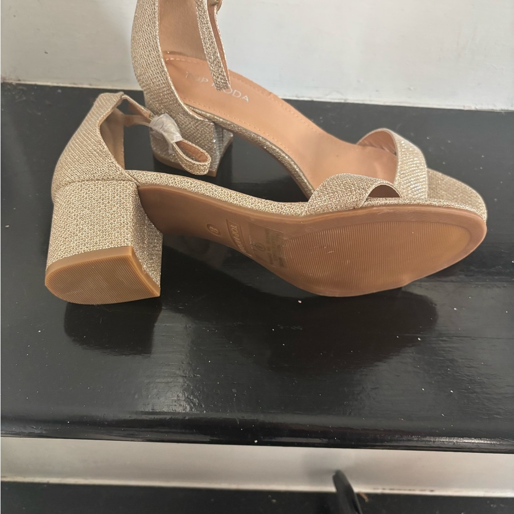 Nude Block Heel Sandals